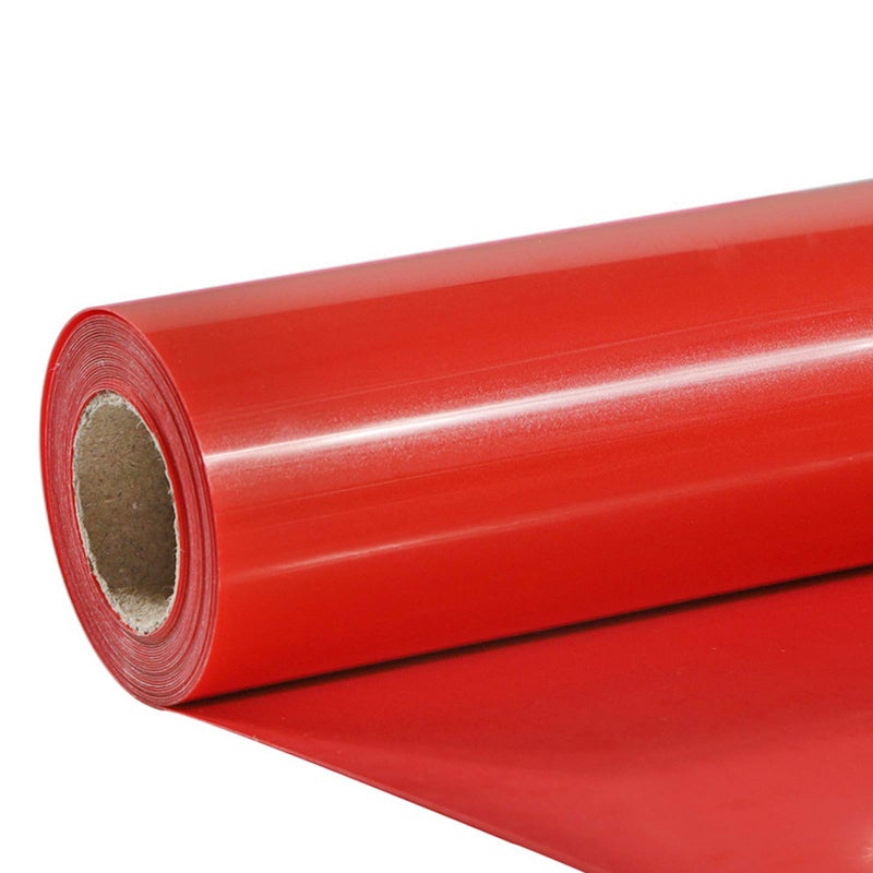 TUMIYA Red Heat Transfer Vinyl HTV Rolls, 12" x 8ft Red Iron on Vinyl for T-Shirt, Glossy Adhesive HTV Vinyl for Heat Press DIY Design Easy to Cut - Image 1